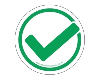 Panneau d'autorisation - Pictogramme Coche verte - Adhésif 200 mm