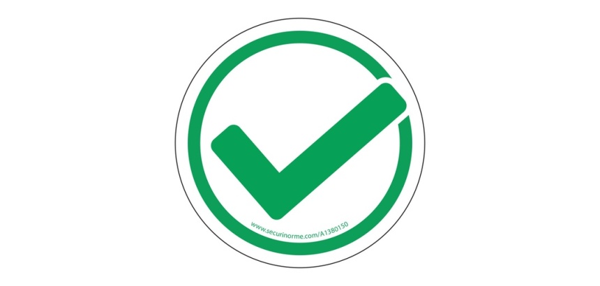 Panneau d'autorisation - Pictogramme Coche verte - Adhésif