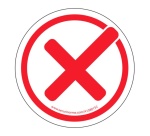 Panneau adhésif - Coche rouge - Signalisation d'interdiction 100 mm