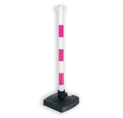 Poteau FME - rose/blanc bi-pose sur socle lesté 4 Kg - PVC