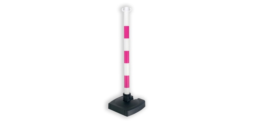 Poteau FME - rose/blanc bi-pose sur socle lesté 4 Kg - PVC