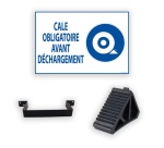 Cale de roue - Avec panneau obligatoire - Caoutchouc renforcé