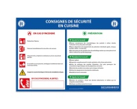 Panneau - Consignes de sécurité en cuisine - Vinyle/PVC PVC 2 mm A3
