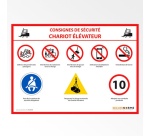 Panneau - Consignes de sécurité chariot élévateur - A3 - PVC
