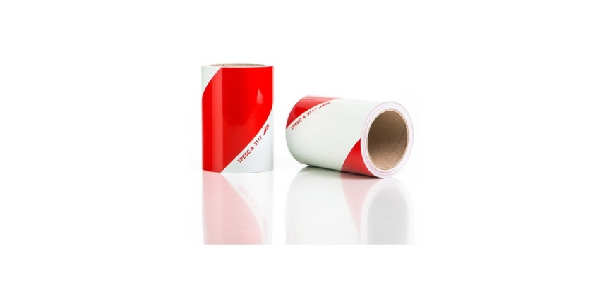 Film rétroréfléchissant chevrons rouge/blanc pour véhicules - Classe A - Lot de 2