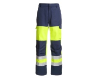 Pantalon workwear haute visibilité renforcé pour chantier