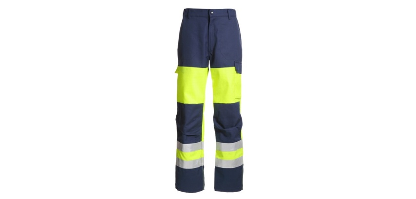Pantalon workwear haute visibilité renforcé pour chantier