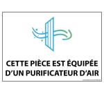 Autocollant - Cette pièce est équipée d'un purificateur d'air