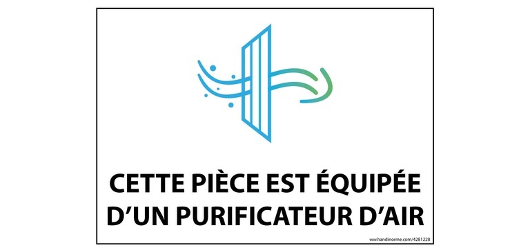 Autocollant - Cette pièce est équipée d'un purificateur d'air