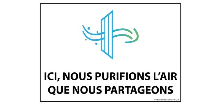 Autocollant - Ici, nous purifions l'air que nous partageons