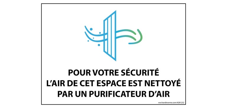 Panneau sécurité - Air purifié par purificateur - Vinyle