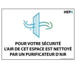 Panneau signalétique - Air filtré par HEPA - 150 x 210 mm - Vinyle