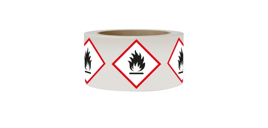 Rouleau de Pictos CLP - Matières inflammables - GHS02 - 250 ex