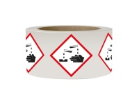 Rouleau de Pictos CLP - Matières corrosives - GHS05 - ISO 7010