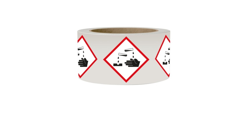 Rouleau de Pictos CLP - Matières corrosives - GHS05 - ISO 7010