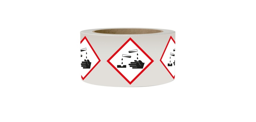 Rouleau de Pictos CLP - Matières corrosives - GHS05 - ISO 7010