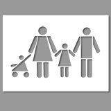 Pochoir - Marquage - Famille avec poussette - PVC Souple