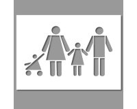 Pochoir - Marquage - Famille avec poussette - PVC Souple