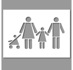 Pochoir - Marquage - Famille avec poussette - PVC Souple
