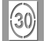 Pochoir - Limitation 30 km/h - Grand format - PVC Souple