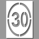Pochoir - Limitation 30 km/h - Grand format - PVC Souple