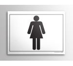 Plaque gravée - Toilettes picto Femme - 10x14 cm - Gravoply Inox