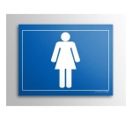 Plaque gravée - Toilettes picto Femme - 10x14 cm - Gravoply Inox