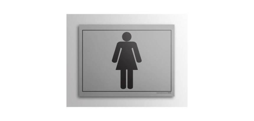 Plaque gravée - Toilettes picto Femme - 10x14 cm - Gravoply Inox