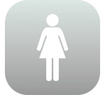 Plaque signalétique - Pictogramme Femme - Plexiglas® - 120 x 120 mm Rouge