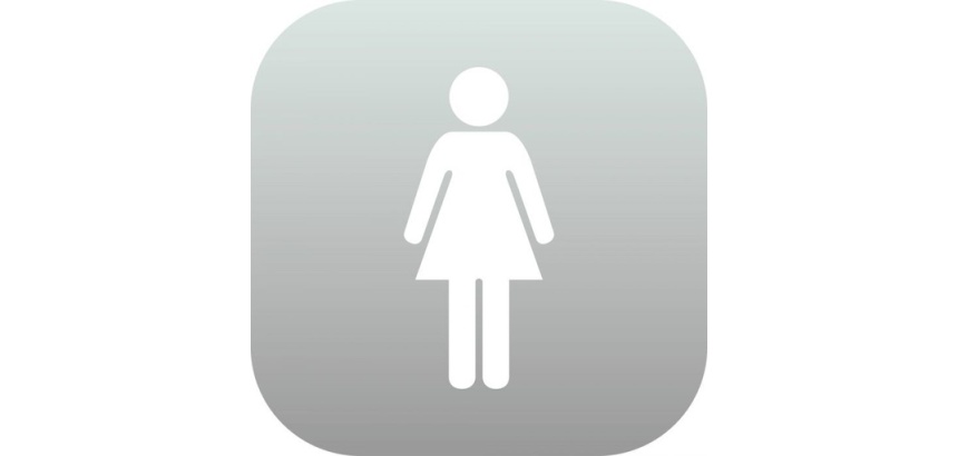 Plaque signalétique - Pictogramme Femme - Plexiglas® - 120 x 120 mm Rouge