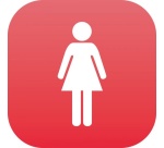 Plaque signalétique - Pictogramme Femme - Plexiglas® - 120 x 120 mm Rouge
