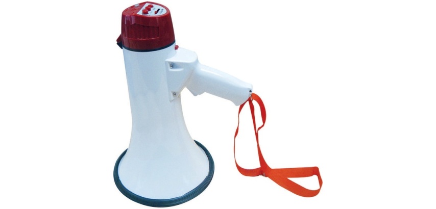 Mégaphone - Puissance 30 W, Portée 600 m - Ø 200 x L 355 mm