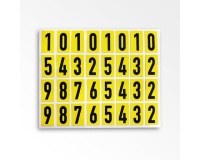 Planche chiffres - Noir sur jaune 15 mm - Tissu plastifié