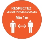 Autocollant vinyle - Distances sociales Vinyle Souple Autocollant Ø 100 mm