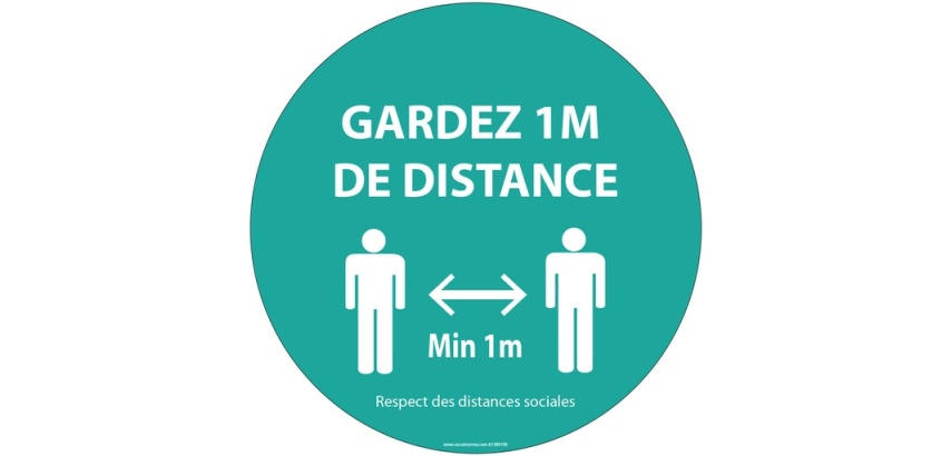 Panneau/Autocollant - Gardez 1m de distance - Plusieurs tailles