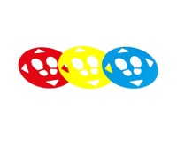 Autocollant sol - Distances sociales 47 cm - PVC adhésif Rouge