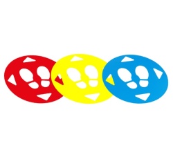 Autocollant sol - Distances sociales 47 cm - PVC adhésif Rouge