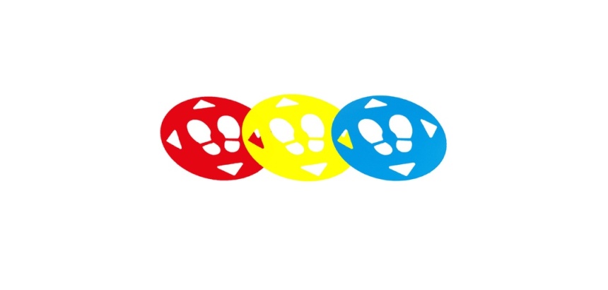 Autocollant sol - Distances sociales 47 cm - PVC adhésif Rouge