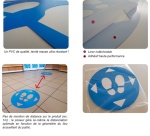 Autocollant sol - Distances sociales 47 cm - PVC adhésif Rouge