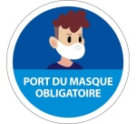 Panneau Port du masque obligatoire Young  (Vinyle Souple Autocollant, 100 mm)