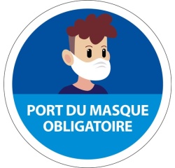 Panneau Port du masque obligatoire Young  (Vinyle Souple Autocollant, 100 mm)