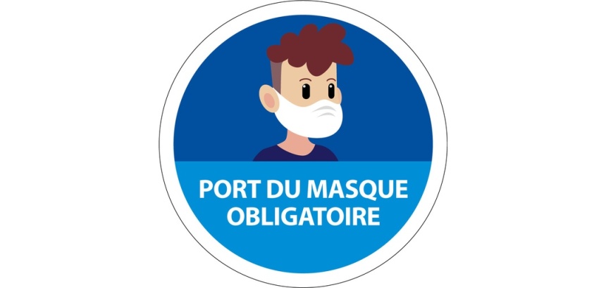 Panneau Port du masque obligatoire Young  (Vinyle Souple Autocollant, 100 mm)