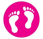 Adhésif marquage sol - Pictogramme Pieds - Divers coloris - Ø300mm
