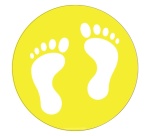 Adhésif marquage sol - Pictogramme Pieds - Divers coloris - Ø300mm