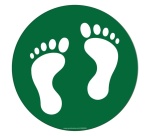 Adhésif marquage sol - Pictogramme Pieds - Divers coloris - Ø300mm