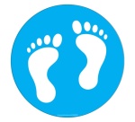 Adhésif marquage sol - Pictogramme Pieds - Divers coloris - Ø300mm