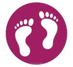 Adhésif marquage sol - Pictogramme Pieds - Divers coloris - Ø300mm