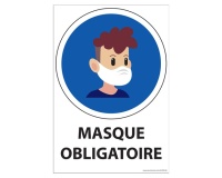 Panneau Port du masque obligatoire Young - Vertical - A4 ou A5 - A5 - Vinyle