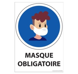 Panneau - Port du masque obligatoire Young 210 x 148 mm (A5) Vinyle