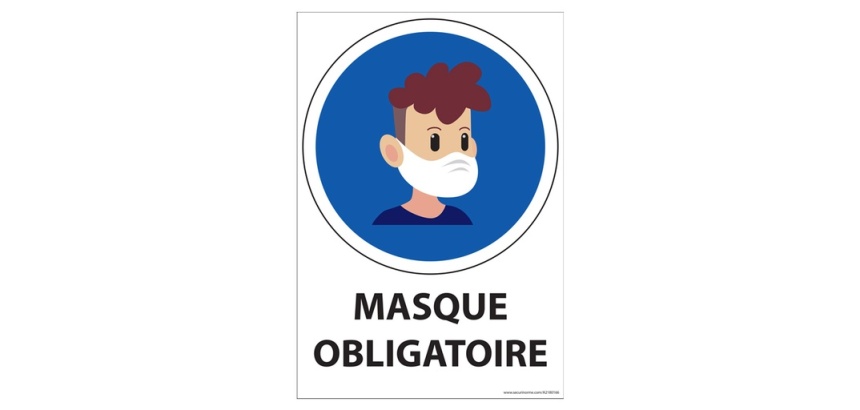 Panneau Port du masque obligatoire Young - Vertical - A4 ou A5 - A5 - Vinyle